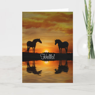 Carte Chevaux Bonjour