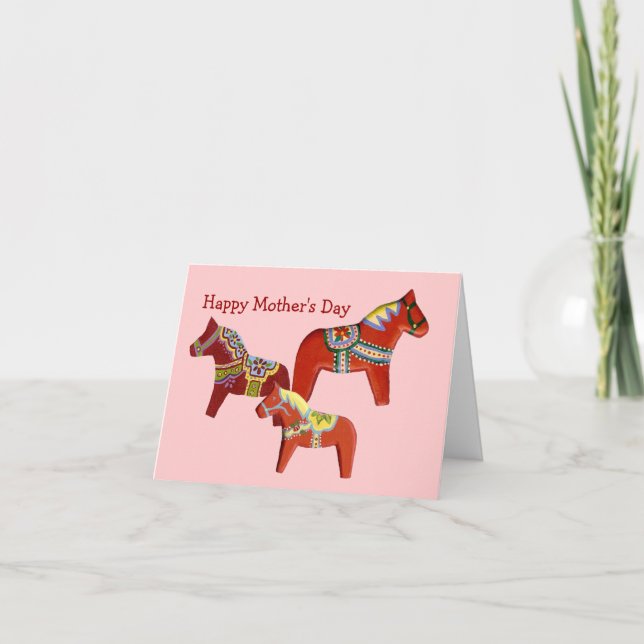Carte Chevaux Dala de la Fête des Mères (Devant)