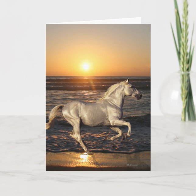 Carte Chevaux d'imaginaire : Coucher du soleil (Devant)