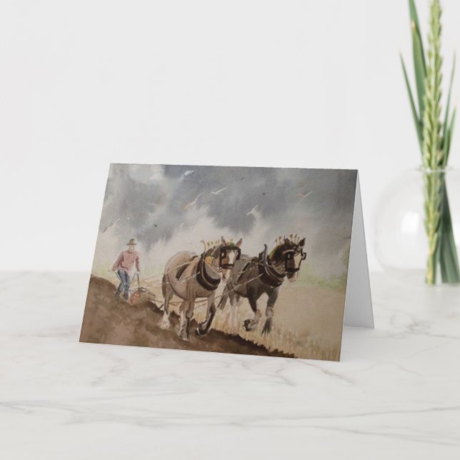 Carte Chevaux lourds qui soufflent sous un ciel lourd vi (Devant)