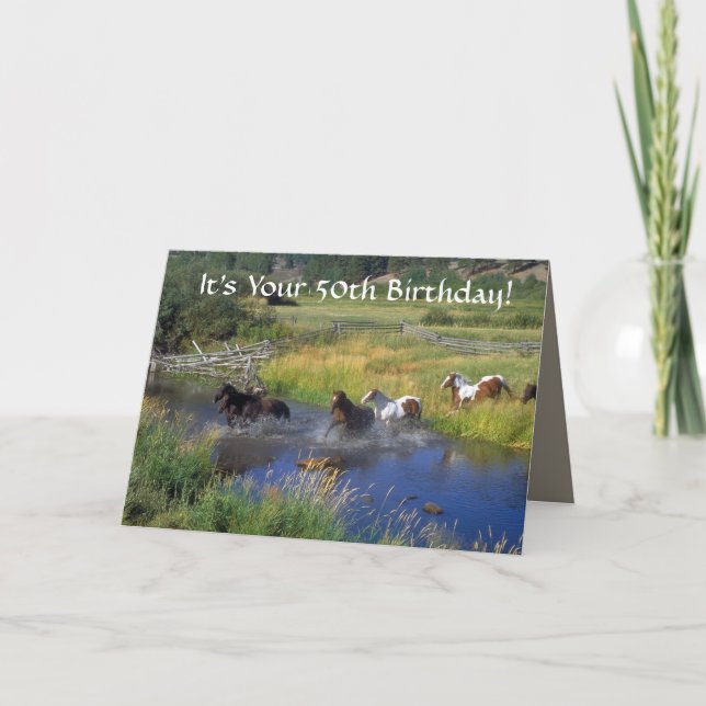 Carte Chevaux sauvages 50e anniversaire (Devant)