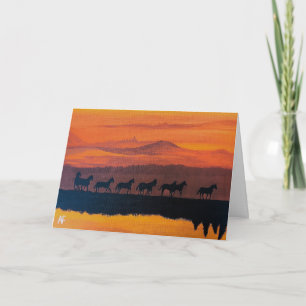 Carte Chevaux sauvages du Montana Peinture d'Alfred Fox