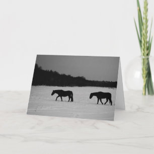 Carte Chevaux sur la neige gccna