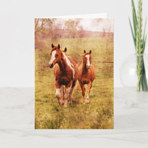 Carte Chevaux trottant, anniversaire