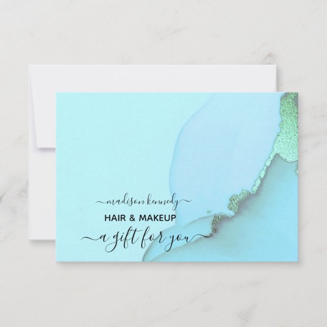 Carte Cheveux et maquillage de certificat cadeau Encre A (Devant)