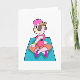 Carte Chèvre au Yoga sur tapis de Yoga