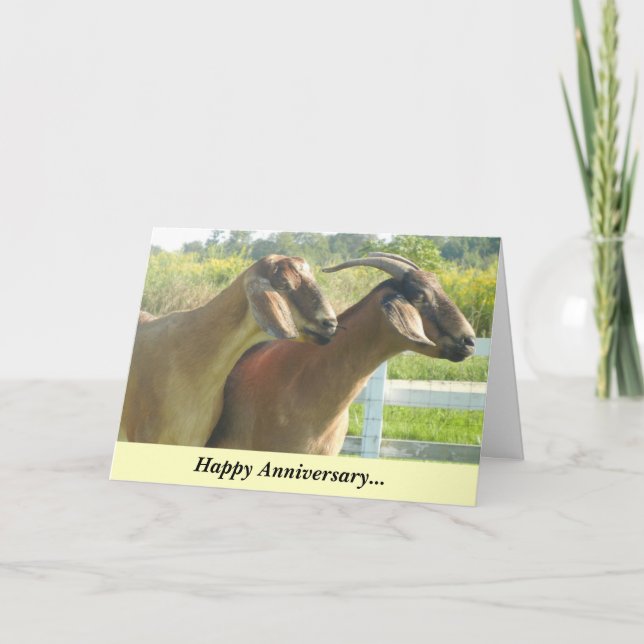 Carte Chèvre/enfants heureux d'anniversaire (Devant)
