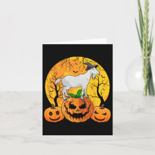 Carte Chèvre Halloween sorcière Citrouille Funny Goat Lo