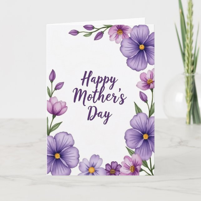 Carte Chevron Fleur Violette (Devant)