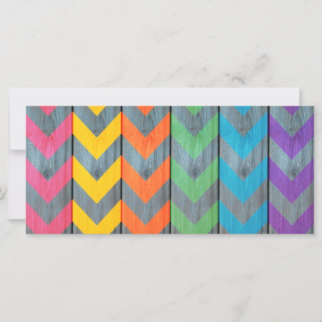 Carte Chevron Motif On Wood Texture par Shirley Taylor (Devant)