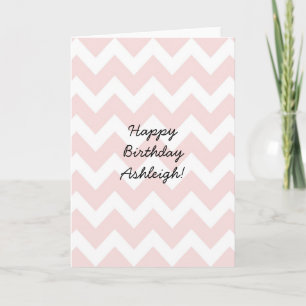 Carte Chevron rose et blanc