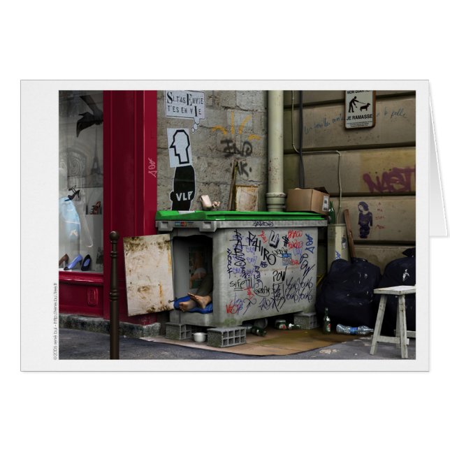 Carte CHEZ RAYMOND - Art du réalisme numérique (Devant horizontal)