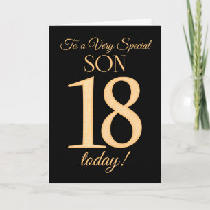 Carte Chic 18ème effet or sur Black pour Son Anniversair