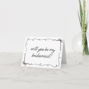 Carte Chic Black & White Bow Drake Bridesmaid Propositio