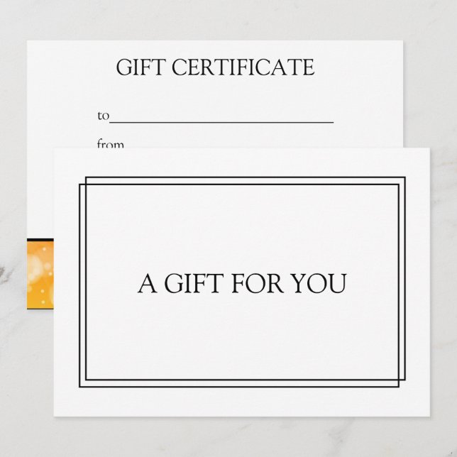 Carte Chic Blush Navy Black Cadeau Certificat cadeau (Devant / Derrière)