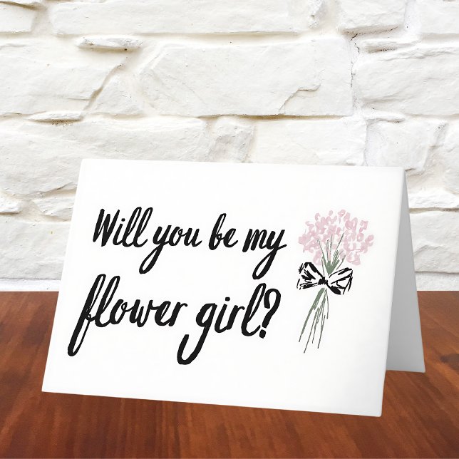 Carte Chic Bouquet Serez-Vous Ma Proposition Flower Girl (Propose to your flower girl with this timeless floral card. A perfect touch of elegance.)