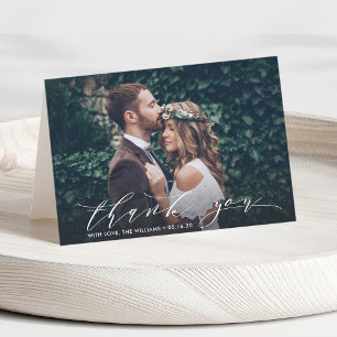 Carte Chic Calligraphie Mariage Merci Photo