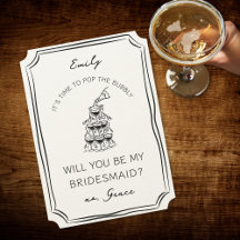 Chic Champagne Tower Bubbly Bridesmaid Proposition