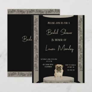 Carte chic chien de carlin mignon Poudre nuptiale Invita