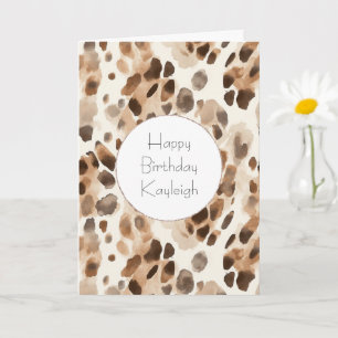 Carte Chic Cream Brown Leopard Poster de animal Annivers