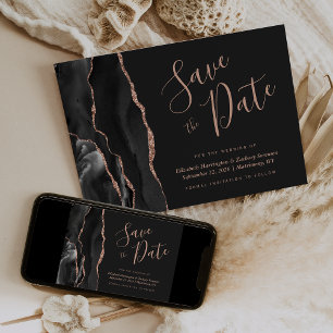 Carte chic de mise en vente de Rose Gold et d'agat