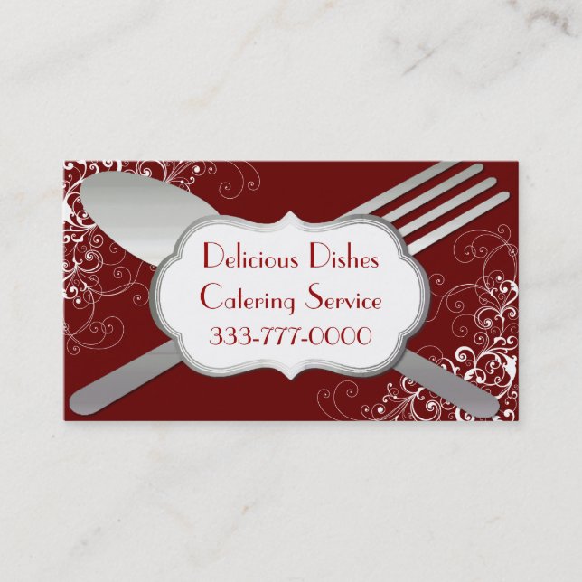 Carte chic d'entreprise de services de nourriture (Devant)