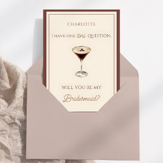 Carte Chic Espresso Martini Theme Bridesmaid Proposition