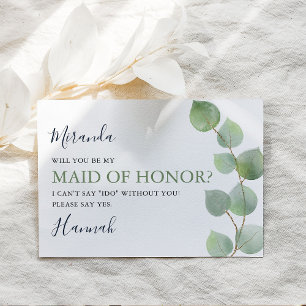 Carte Chic Eucalyptus Serez-vous ma femme d'honneur ?