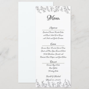 Carte Chic Feuille de réception à huile d'argent