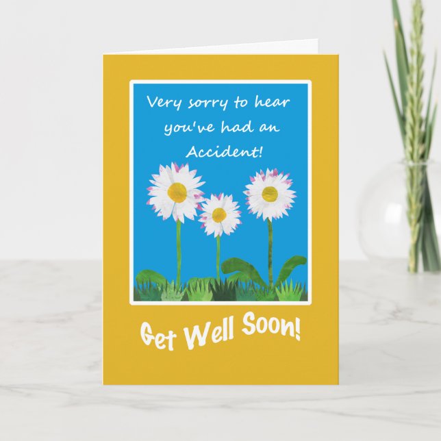 Carte Chic Get Well Card de l'accident, marguerites (Devant)
