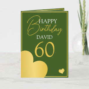 Carte Chic Green et Gold Husband 60e anniversaire