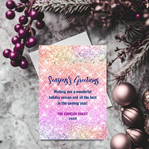 Carte Chic iridescente ombre parties scintillant Noël no