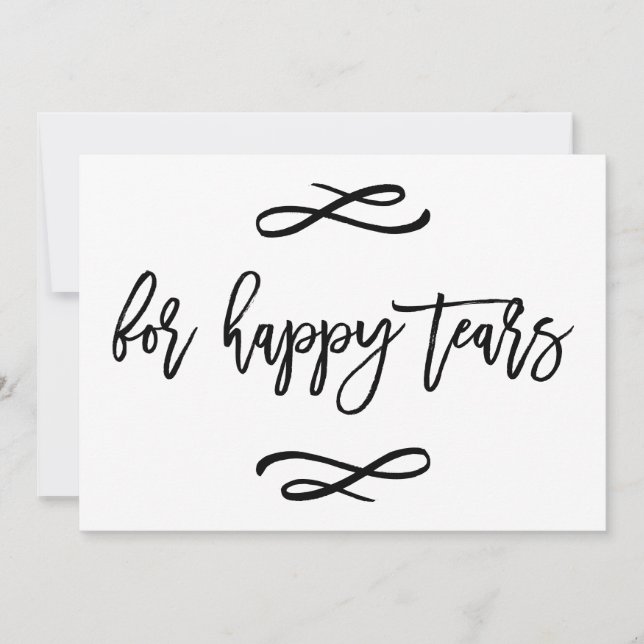 Carte Chic Mariage Lettré Bonne Larmes Imprimer (Devant)