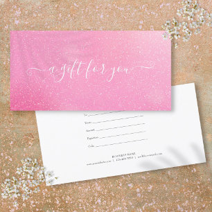 Carte Chic Parties scintillant rose Certificat cadeau cl