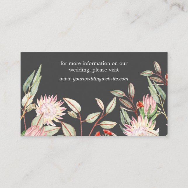 Carte Chic Pink and Grey Australian Floral Website (Devant)