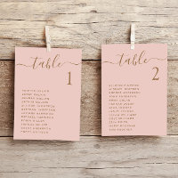 Carte Chic Pink Gold Script Mariage de tableau de 