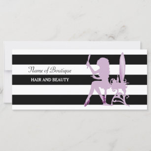 Carte Chic Purple Girl Stripes Certificat Cadeau Salon