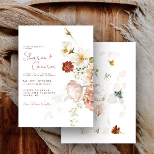 Carte Chic Rustique Aquarelle Boho Floral Garden Mariage