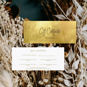 Carte Chic Salon Gold & White Certificat cadeau