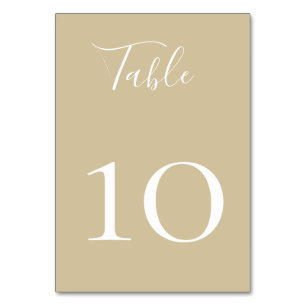 Carte Chic Sand Beige Table Numéro
