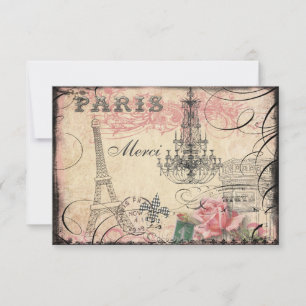 Carte Chic Tour Eiffel & Chandelier Merci