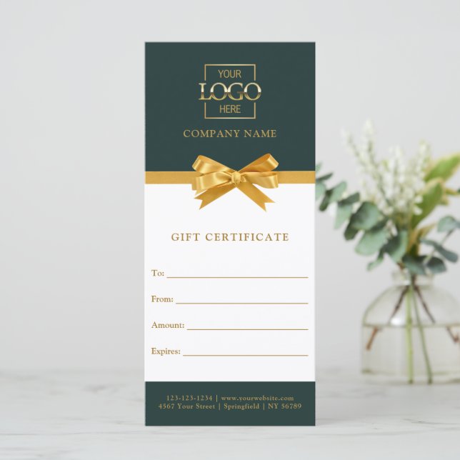 Carte Chic Trendy Business Personalized Gift Certificate (Debout devant)