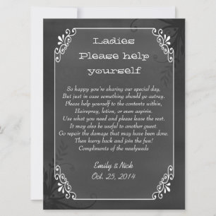 Carte Chic Vintage Chalkboard Look Mariage Panier Signal