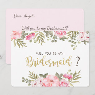 Carte Chic Watercolor Floral Bridesmaid