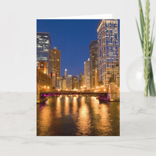Carte Chicago, Illinois, Skyline et Chicago River à