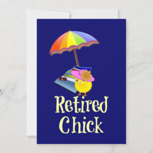 Carte Chick retraité - Texte blanc sur Arrière - plan fo