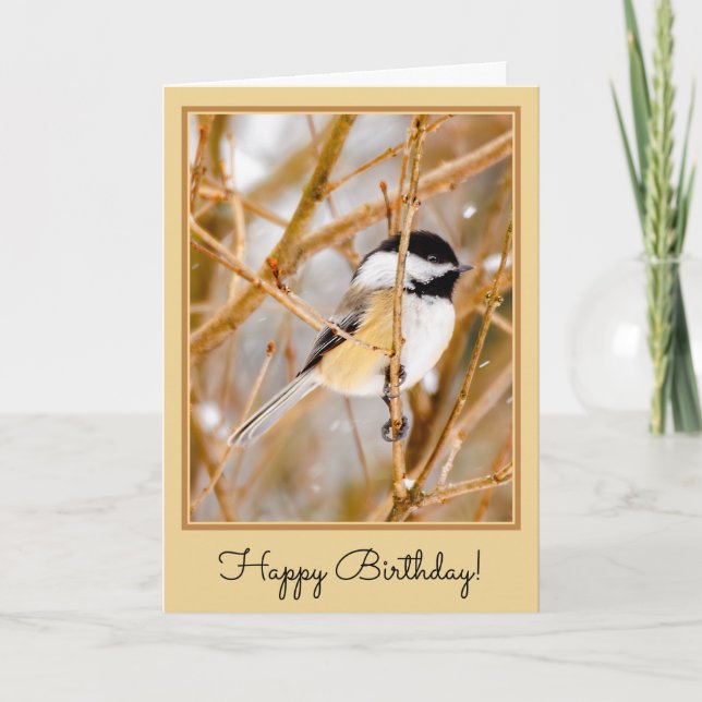 Carte Chickadee au plafond noir - Photo originale (Devant)