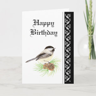 Carte Chickadee d'Anniversaire avec la Bienheureuse Ecri