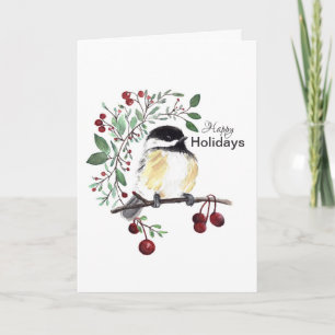 Carte Chickadee Joyeuses Fêtes