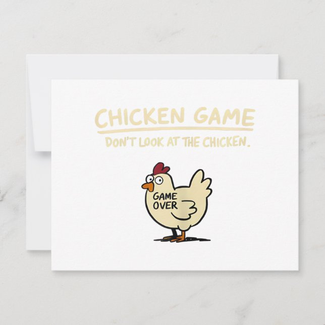 Carte Chicken Game Don't Look At The Chicken Funny Chick (Devant)